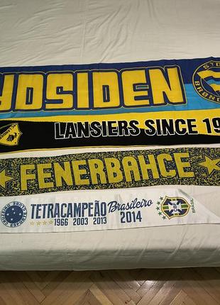 Шарфы футбольные клубные фанатские - fc fenerbahce, gremio, brondby, lansiers