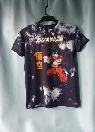 Футболка с изображением сон гока и логотипом dragon ball super.