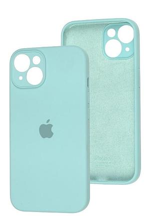 Чохол fiji silicone case full camera для apple iphone 14 бампер накладка із захистом камери aquamarine