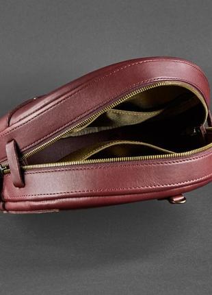 Кожаная женская круглая сумка-рюкзак maxi6 фото