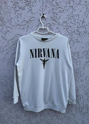 Світшот nirvana оригінальний мерч біла кофта in utero нірвана