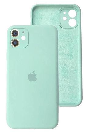 Чехол fiji silicone case full camera для apple iphone 12 бампер накладка с защитой камеры aquamarine