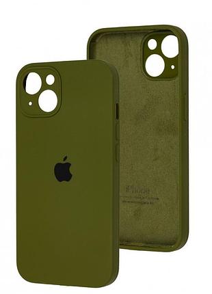 Чохол fiji silicone case full camera для apple iphone 15 бампер накладка із захистом камери forest green