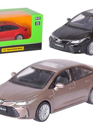 Машина металлическая автопром 68432 1:33 toyota corolla hybrid, на батарейки, свет, звук, открывающаяся дверь,