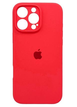 Чехол fiji silicone case full camera для apple iphone 16 pro бампер накладка с защитой камеры coral pink
