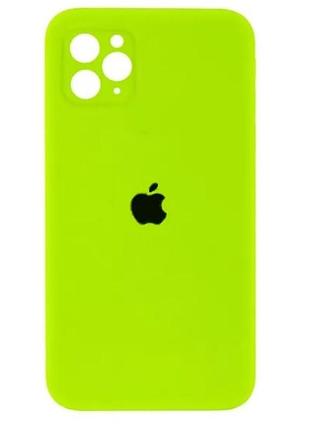 Чехол fiji silicone case full camera для apple iphone 11 pro max бампер накладка с защитой камеры neon green