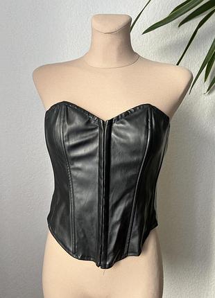 Корсет з еко шкіри shein
