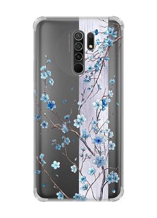 Чехол с утолщёнными углами на xiaomi redmi 9 цветущая сакура (принт 422)
