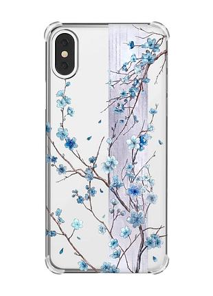 Чохол з потовщеними кутами на iphone x/xs квітуча сакура (принт 422)
