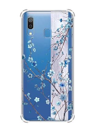 Чехол с утолщёнными углами на samsung galaxy a30 (2019) / a20 (2019) цветущая сакура (принт 422)
