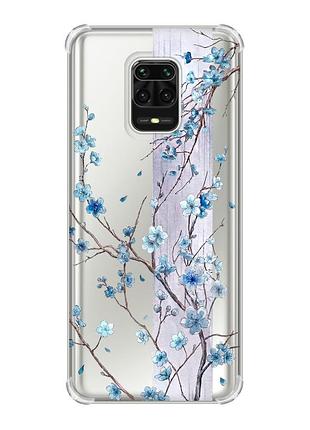 Чохол з потовщеними кутами на xiaomi redmi note 9 pro/ 9s/ 9 pro max квітуча сакура (принт 422)