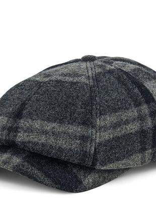 Кепі хуліганка зі 100% вовни, d.hats чорного кольору в клітку, without shelby-шражка восьмиклинка, британський стиль 58