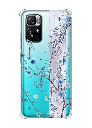 Чохол з потовщеними кутами на xiaomi redmi note 11 4g квітуча сакура (принт 422)
