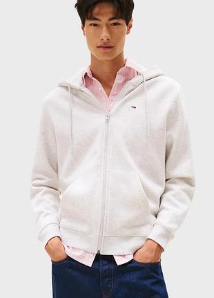 Tommy hilfiger мужское светло-серое худи flag zip