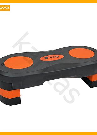 Степ-платформа wcg aerobicstep регулируемая для аэробных тренировок черная антискользящая платформа для
