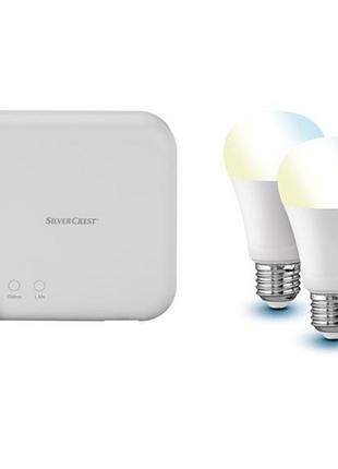 Стартовый комплект освещения для умного дома livarno home smart home zigbee шлюз, 3 лампочки, пульт