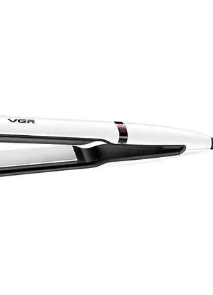 Утюжок для волос vgr с керамическими пластинами, белый v-512