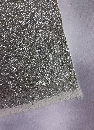 Эко кожа глиттерная серебряная кожзам 35×26,5 см