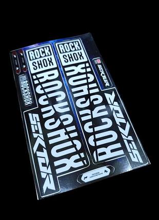 Sektor белый с черным наклейки на вилку перья рокшок рок шок rock shox велосипеда сектор прямоугольные