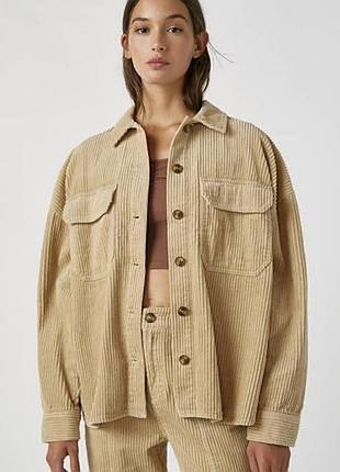 Вельветова жіноча сорочка pull and bear