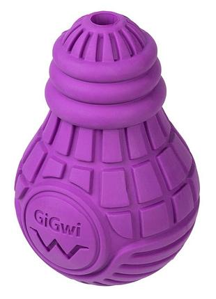 Игрушка для собак лампочка резиновая gigwi bulb rubber, резина, l, фиолетовая