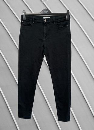 Женские черные джинсы hugo boss slim fit зауженные джинсы высокая посадка стрейчевые тянутся брюки деним оригинал как новые размер m l 38 40 uce 10 12 boss