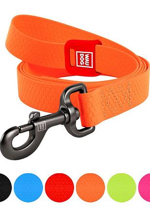 Поводок для собак водостойкий waudog waterproof, s, ш 15 мм, дл 500 cм, оранжевый