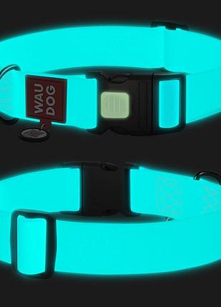 Ошейник для собак водостойкий waudog waterproof с qr паспортом, светонакопительный, пластиковый фастекс, xxl, ш 40 мм, дл