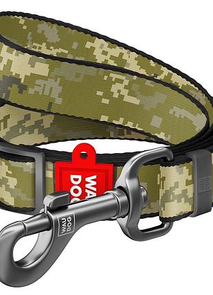 Поводок для собак из нейлона регулируемый waudog nylon рисунок "милитари", размер l-xxl, ш 25 мм, дл 152-183 см