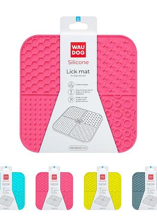 Коврик для слизивания waudog silicone, 190х190х10 мм, розовый