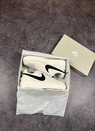 Кроссовки мужские nike air force 1 ambush low beige black бежевые кожаные