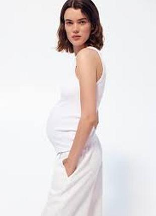 Базовая белая майка в рубчик для беременных h&amp;m mama