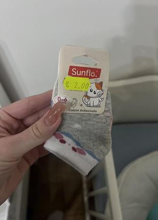 Дитячі нековзні шкарпетки sunflo 0-6 місяців