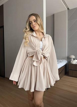Легкий жіночий костюм спідниця і сорочка