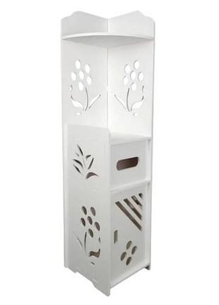 Полиця стелаж пластикова у ванну 18*20*80см flowers біла top shop ua_