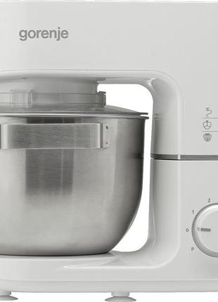 Кухонна машина gorenje mmc800cw 800вт, чаша-метал, корпус-метал, насадок-3, білий