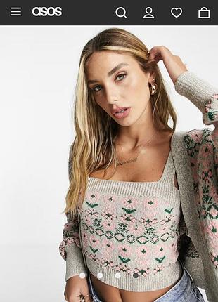 Вязаный топ river island размер s топик кроп-топ майка