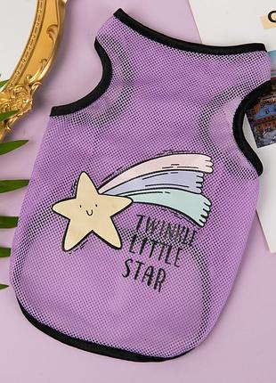 Сітчаста майка для собак pet style "star" фіолетова s
