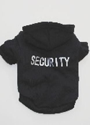 Тонкое худи для котов и кошек pet style "security" черная s
