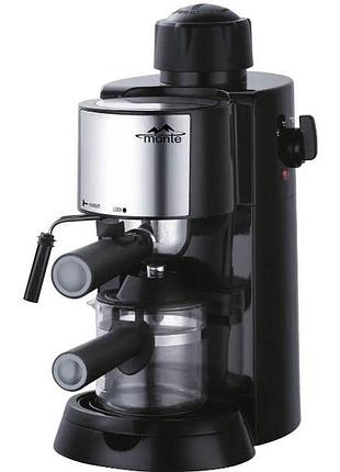 Кофеварка monte mt-1451 эспрессо-кофеварка кофемашина с трубкой-капучинатором черный 800 вт