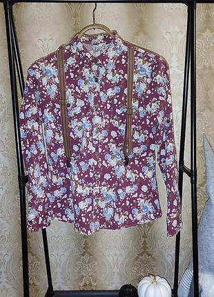 Стильная рубашка с подтяжками xl(маломерит)