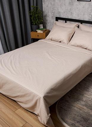 Комплект постельного белья moon&star satin stripe ivory stripe полуторный евро 160х220 наволочки 2х40х60