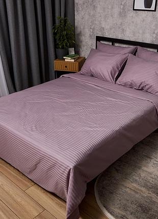 Комплект постельного белья moon&star satin stripe lilac dust семейный 160х220х2 наволочки 2х50х70