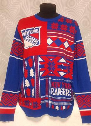 Nhl мужской свитер с тематикой хоккейной команды new york rangers