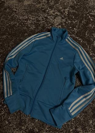 Олімпійка adidas / спортивна кофта adidas з лампасами / блакитна майстерка