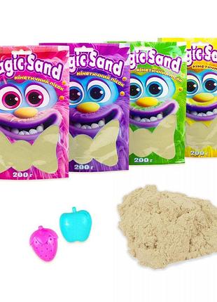 Magic sand кінетичний пісок 200 г бежевий для ліплення і сенсорних ігор м'який не забруднює