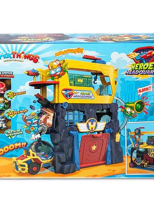 Игровой набор superthings s – штаб-квартира (штаб, машина, 3 фигурки)