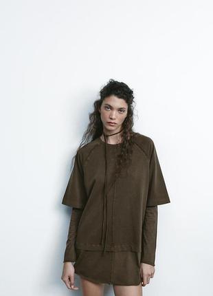 Zara лонгслів з ефектом багатошаровості