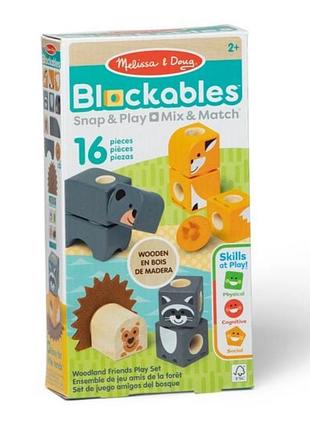Дерев’яний конструктор melissa & doug blockables “друзі лісових тварин”, розвиваючий набір від 2 років
