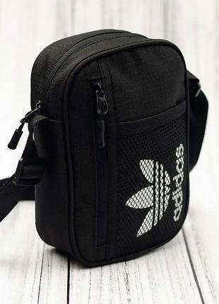 Спортивная барсетка adidas shoulder bag адидас шолдер бэг из ткани rip-stop черная для мужчин